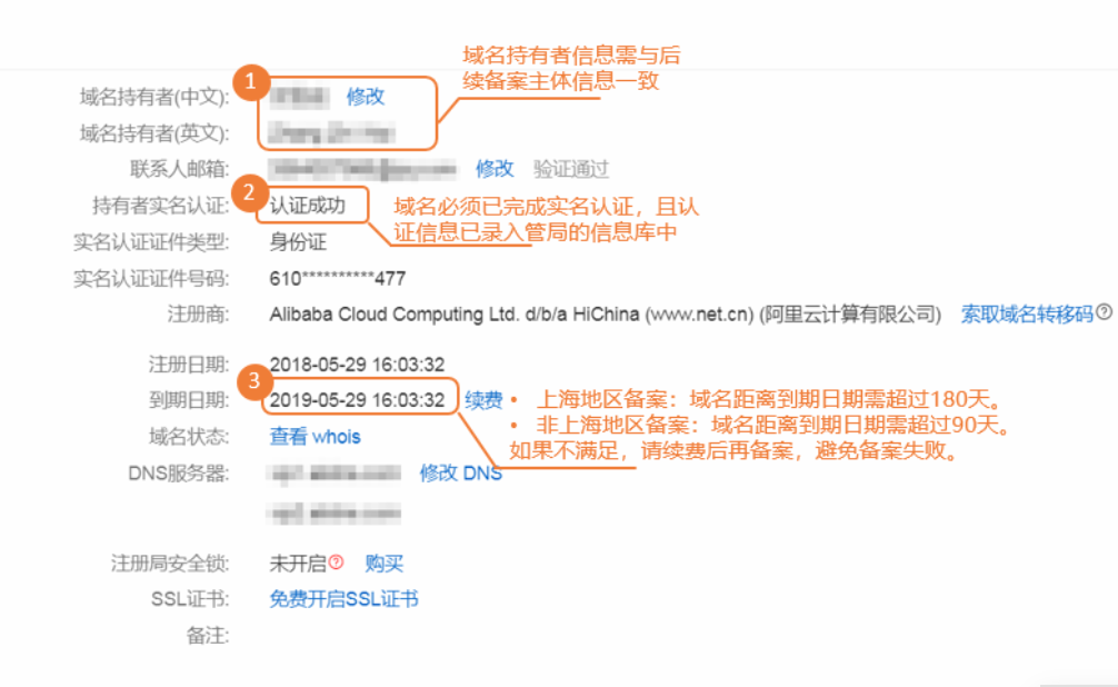 注册域名和备案时，有哪些关键要点需要特别注意？